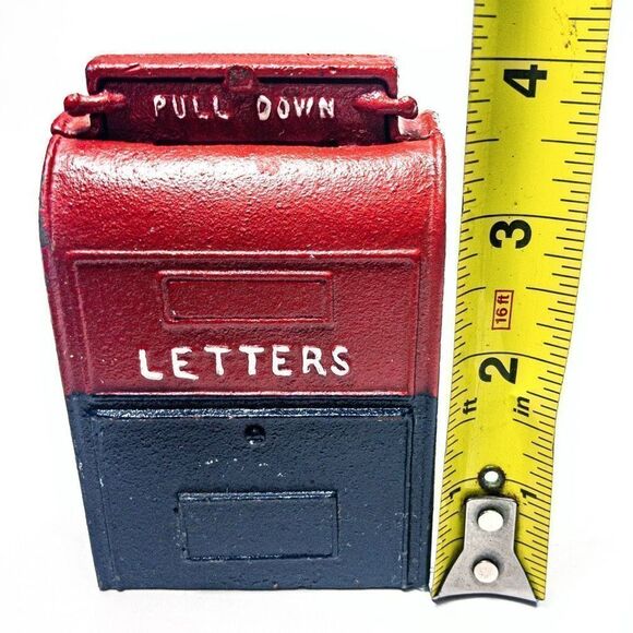 VTG Cast Iron US Post Office Mail Novelty Coin Bank - Picture 5 of 8